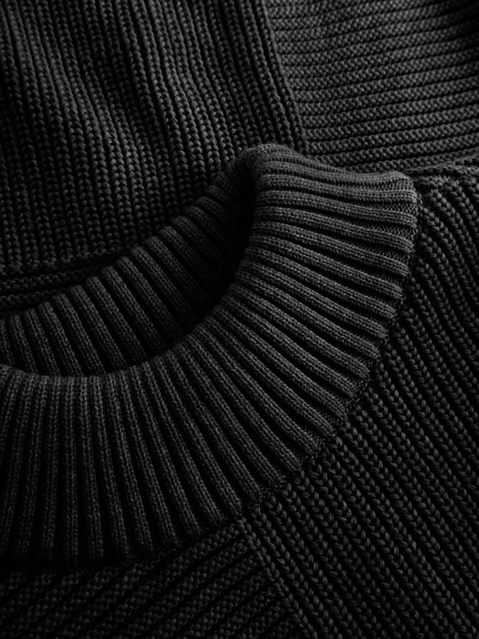 KnowledgeCotton Apparel Knits Cotton Loose Fit Crew Neck Knit Black Jet 8211 Women KnowledgeCotton Apparel Knits Cotton Loose Fit Crew Neck Knit Black Jet 8211 Women