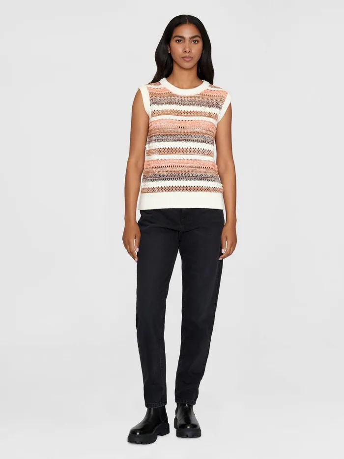 KnowledgeCotton Apparel Knits Crew Neck Organic Cotton Vest Gotsvegan 8211 Women