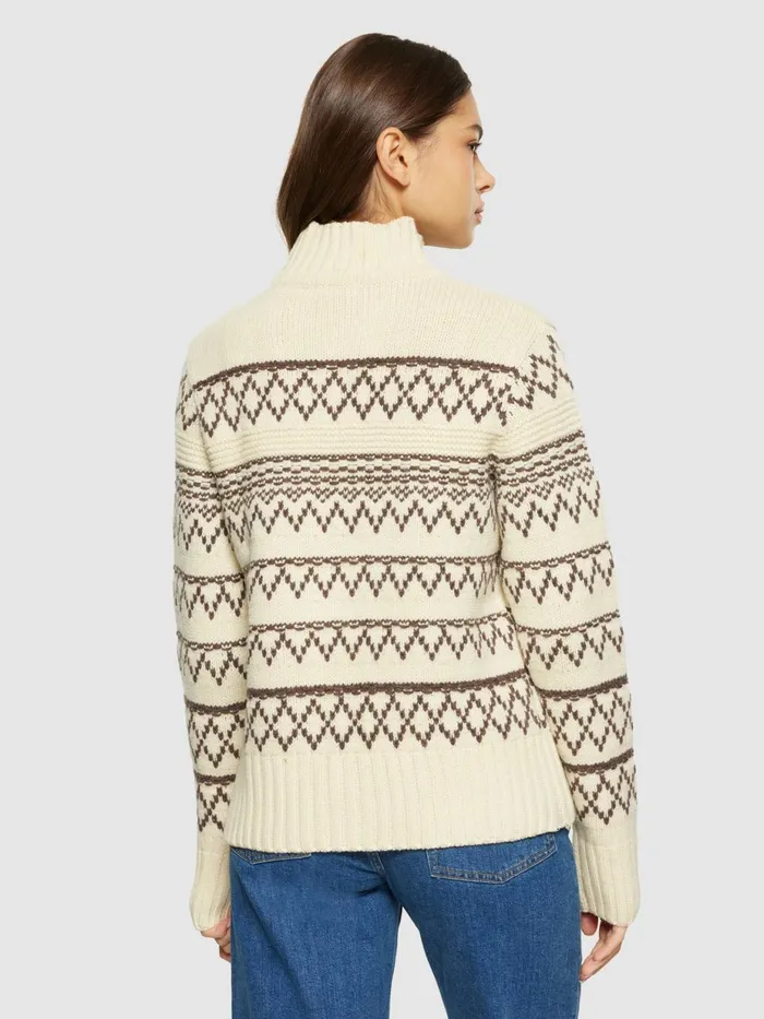 KnowledgeCotton Apparel Knits Lambswool Pattern High Neck Rws 8211 Women KnowledgeCotton Apparel Knits Lambswool Pattern High Neck Rws 8211 Women