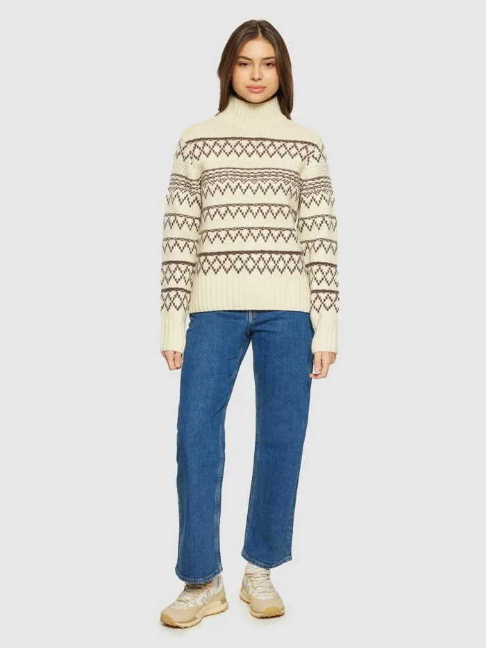 KnowledgeCotton Apparel Knits Lambswool Pattern High Neck Rws 8211 Women KnowledgeCotton Apparel Knits Lambswool Pattern High Neck Rws 8211 Women