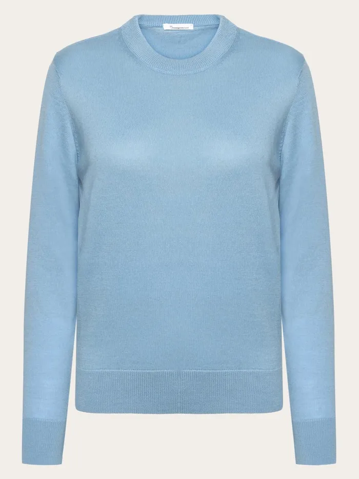 KnowledgeCotton Apparel Knits Merino Wool Crew Neck RWS Glacier Lake 8211 Women KnowledgeCotton Apparel Knits Merino Wool Crew Neck RWS Glacier Lake 8211 Women