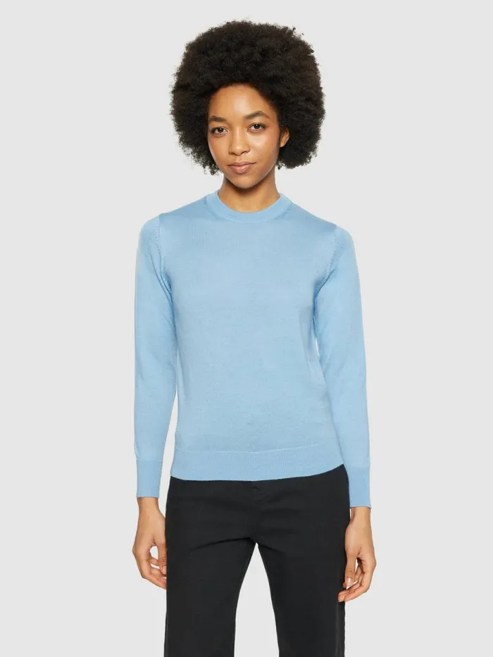 KnowledgeCotton Apparel Knits Merino Wool Crew Neck RWS Glacier Lake 8211 Women