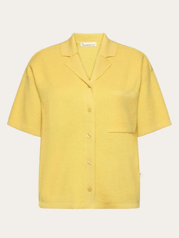 KnowledgeCotton Apparel Knits Racking Stitch Short Sleeved Shirt Regenerative Organic Certified 8211 Women KnowledgeCotton Apparel Knits Racking Stitch Short Sleeved Shirt Regenerative Organic Certified 8211 Women