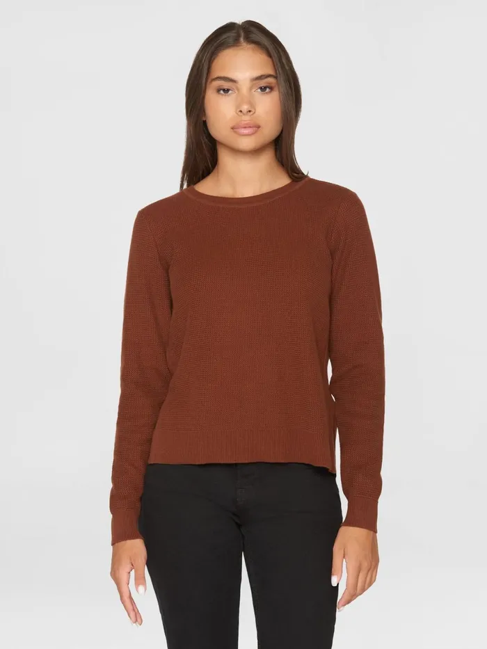 KnowledgeCotton Apparel Knits Regular Cotton Racking Stich Crew Neck Knit W Slit Gotsvegan 8211 Women KnowledgeCotton Apparel Knits Regular Cotton Racking Stich Crew Neck Knit W Slit Gotsvegan 8211 Women