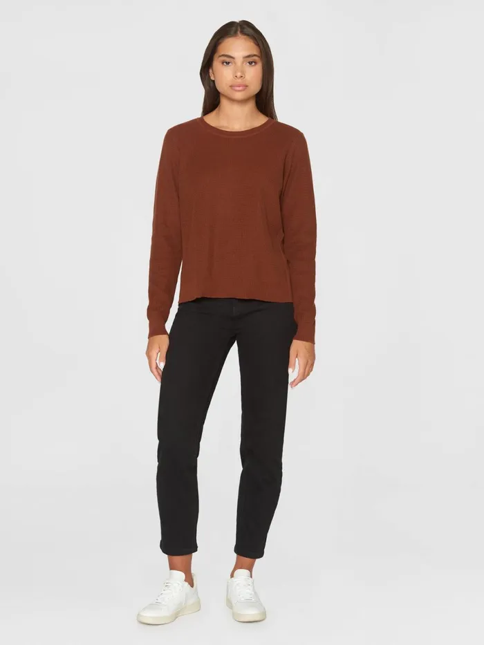 KnowledgeCotton Apparel Knits Regular Cotton Racking Stich Crew Neck Knit W Slit Gotsvegan 8211 Women KnowledgeCotton Apparel Knits Regular Cotton Racking Stich Crew Neck Knit W Slit Gotsvegan 8211 Women