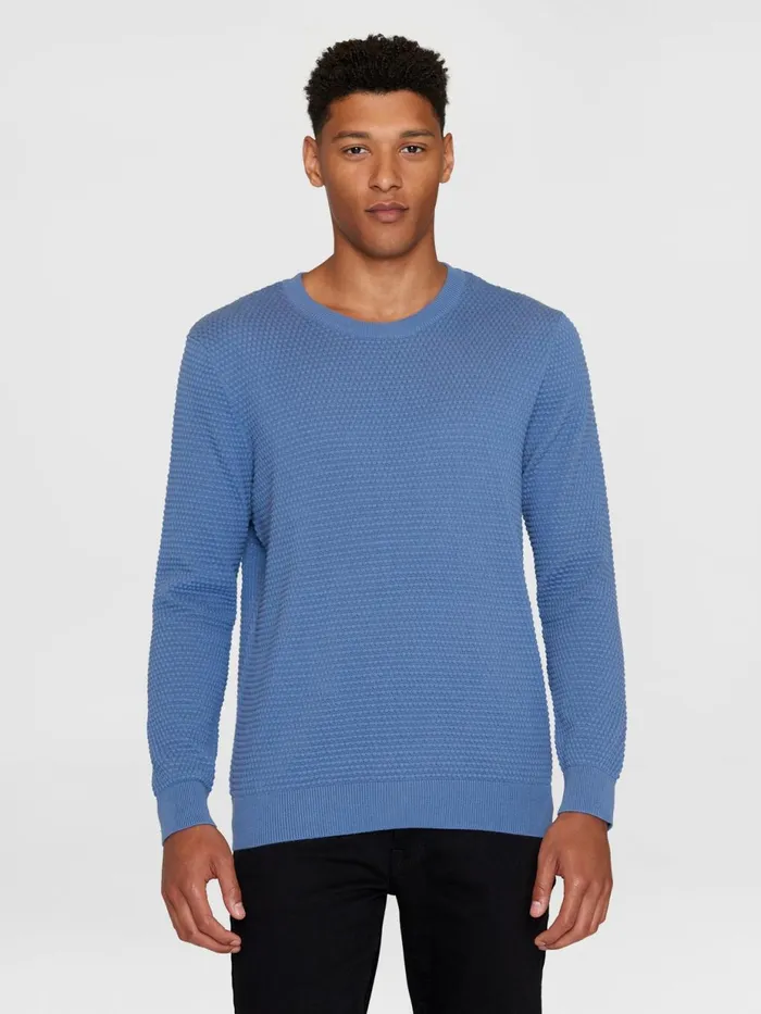 KnowledgeCotton Apparel Knits VAGN Regular Bubble Knit Crew Neck Regenerative Organic Certified 8211 Men KnowledgeCotton Apparel Knits VAGN Regular Bubble Knit Crew Neck Regenerative Organic Certified 8211 Men