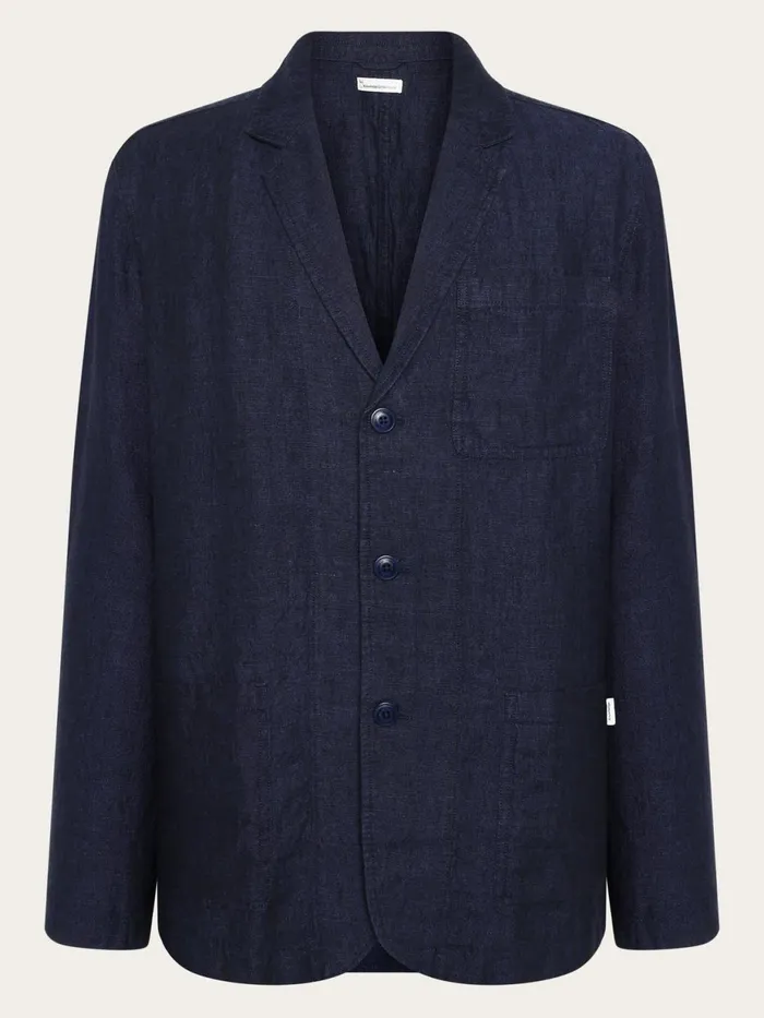 KnowledgeCotton Apparel Overshirts Organic Linen Blazer GOTSVegan Yarndyed 8211 Men KnowledgeCotton Apparel Overshirts Organic Linen Blazer GOTSVegan Yarndyed 8211 Men
