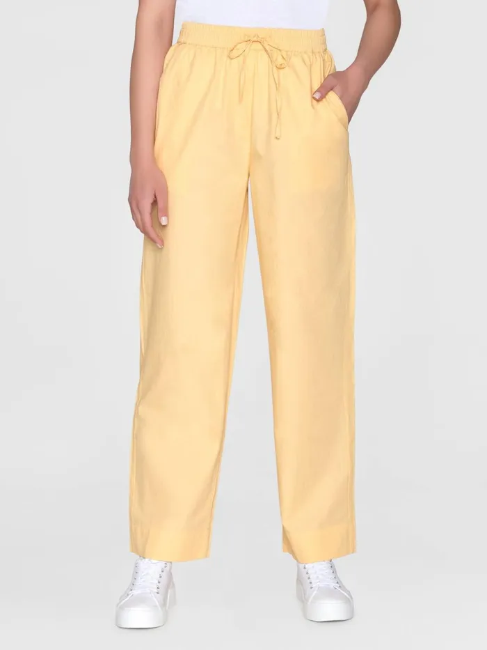KnowledgeCotton Apparel Pants CHLOE Barrel Highrise Poplin Elastic Waistband Pants Impala 8211 Women