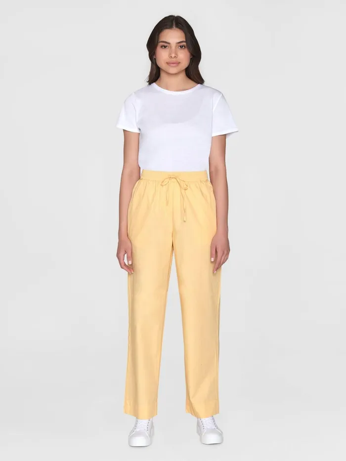 KnowledgeCotton Apparel Pants CHLOE Barrel Highrise Poplin Elastic Waistband Pants Impala 8211 Women
