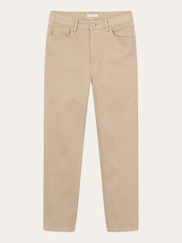 KnowledgeCotton Apparel Pants STELLA Tapered Twill Pants Incense 8211 Women