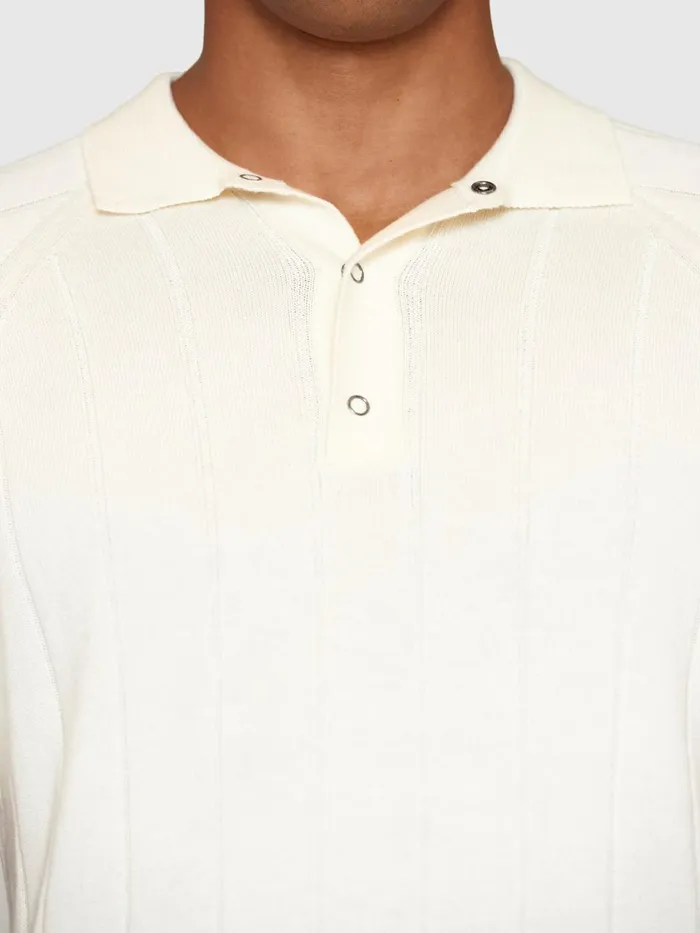 KnowledgeCotton Apparel Polo Shirts Regular Short Sleeved Striped Knitted Polo Gotsvegan 8211 Men