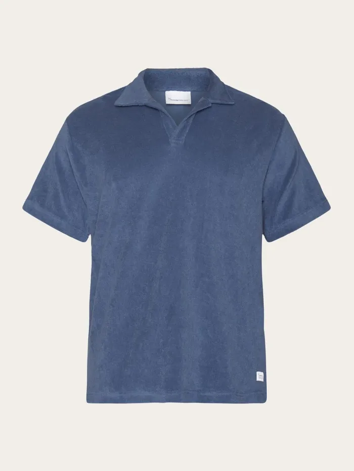 KnowledgeCotton Apparel Polo Shirts Terry Polo Vintage Indigo 8211 Men
