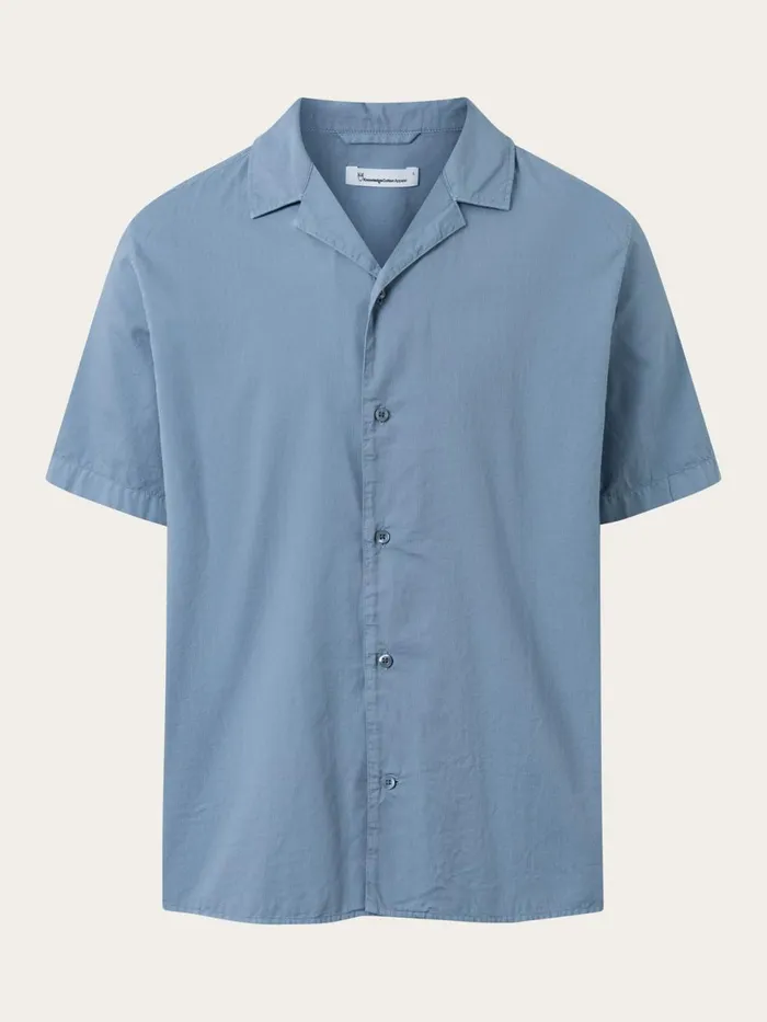 KnowledgeCotton Apparel Shirts Boxed Fit Cord Look Short Sleeve Shirt Asley Blue 8211 Men KnowledgeCotton Apparel Shirts Boxed Fit Cord Look Short Sleeve Shirt Asley Blue 8211 Men