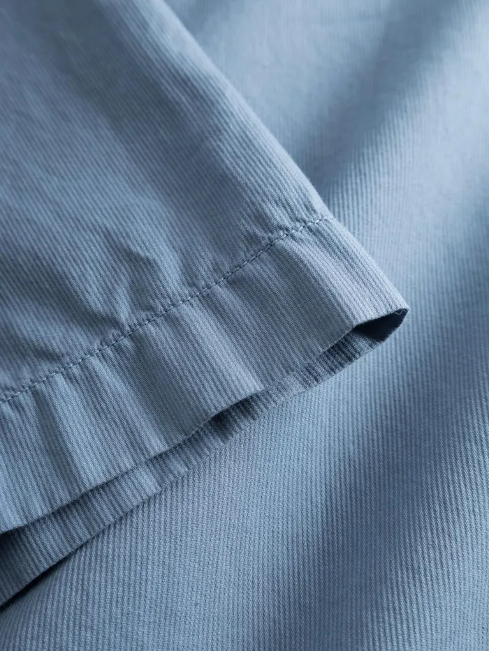KnowledgeCotton Apparel Shirts Boxed Fit Cord Look Short Sleeve Shirt Asley Blue 8211 Men