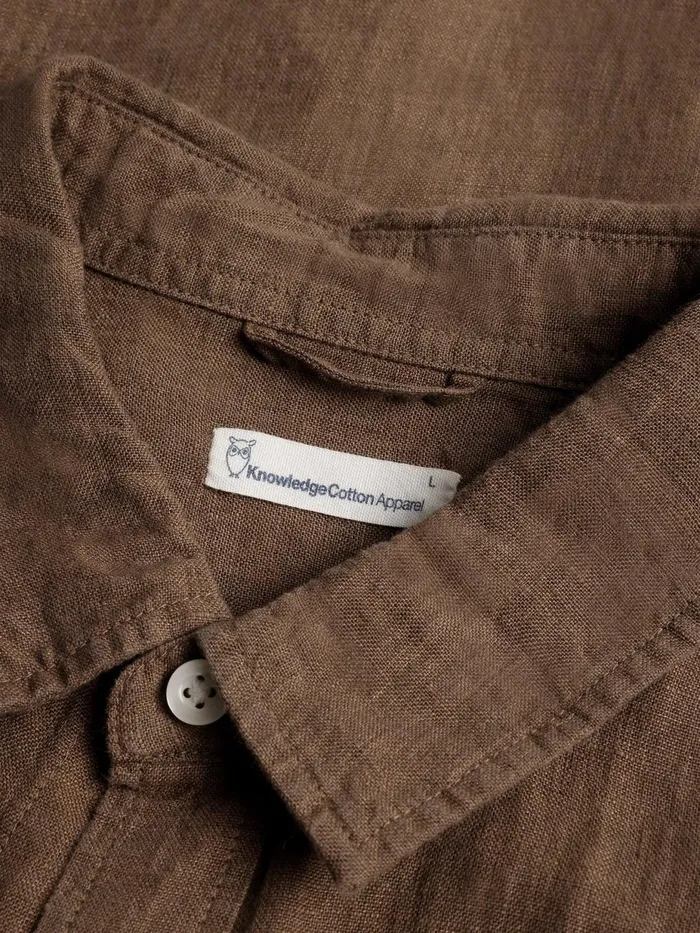 KnowledgeCotton Apparel Shirts Custom Fit Linen Shirt Tuffet 8211 Men