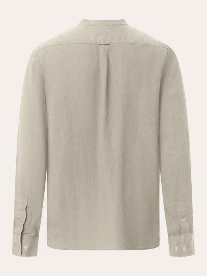 KnowledgeCotton Apparel Shirts Custom Fit Linen Stand Collar Shirt Light Feather Gray 8211 Men KnowledgeCotton Apparel Shirts Custom Fit Linen Stand Collar Shirt Light Feather Gray 8211 Men