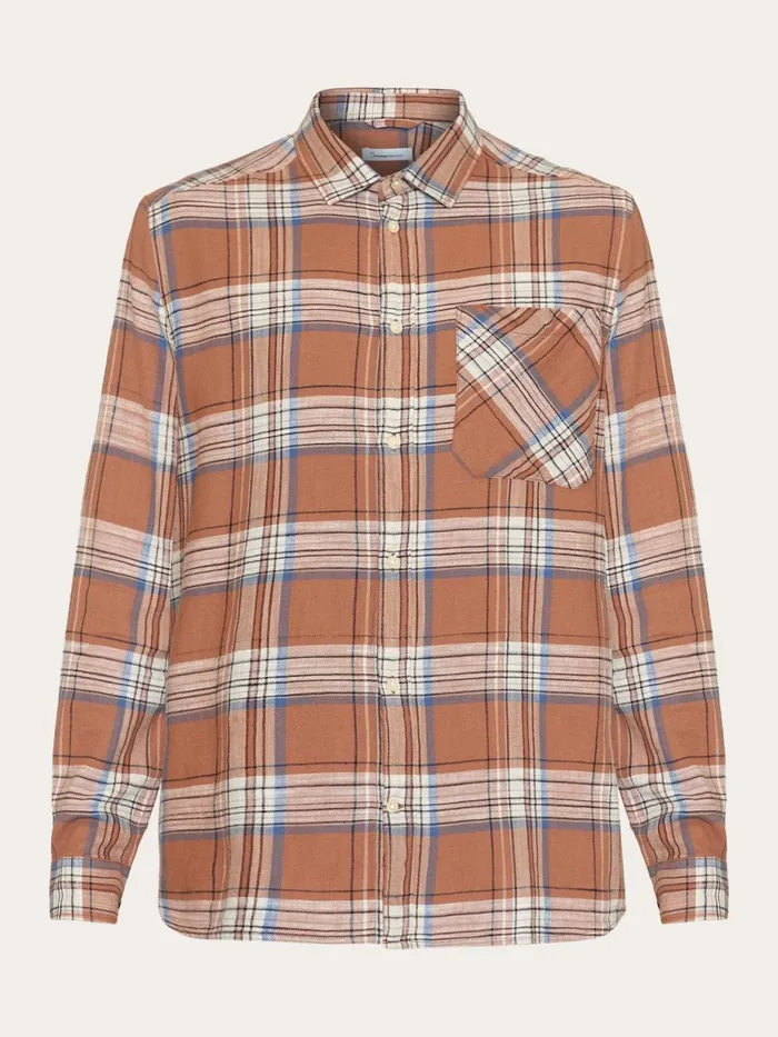 KnowledgeCotton Apparel Shirts Loose Checked Shirt Gotsvegan 8211 Men