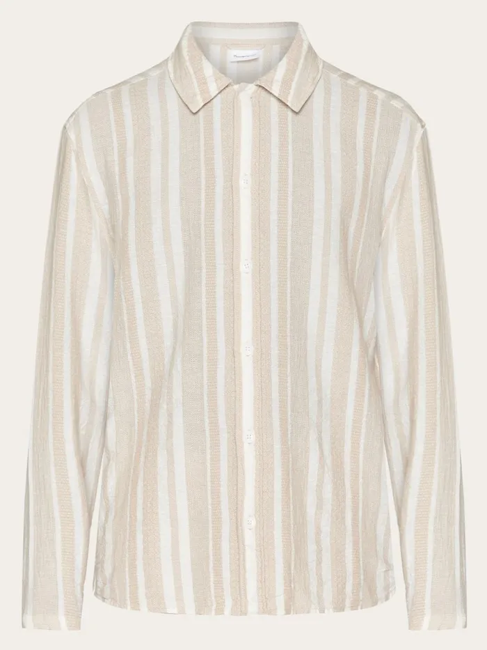KnowledgeCotton Apparel Shirts Loose Jacquard Woven Striped Shirt Gotsvegan 8211 Men KnowledgeCotton Apparel Shirts Loose Jacquard Woven Striped Shirt Gotsvegan 8211 Men