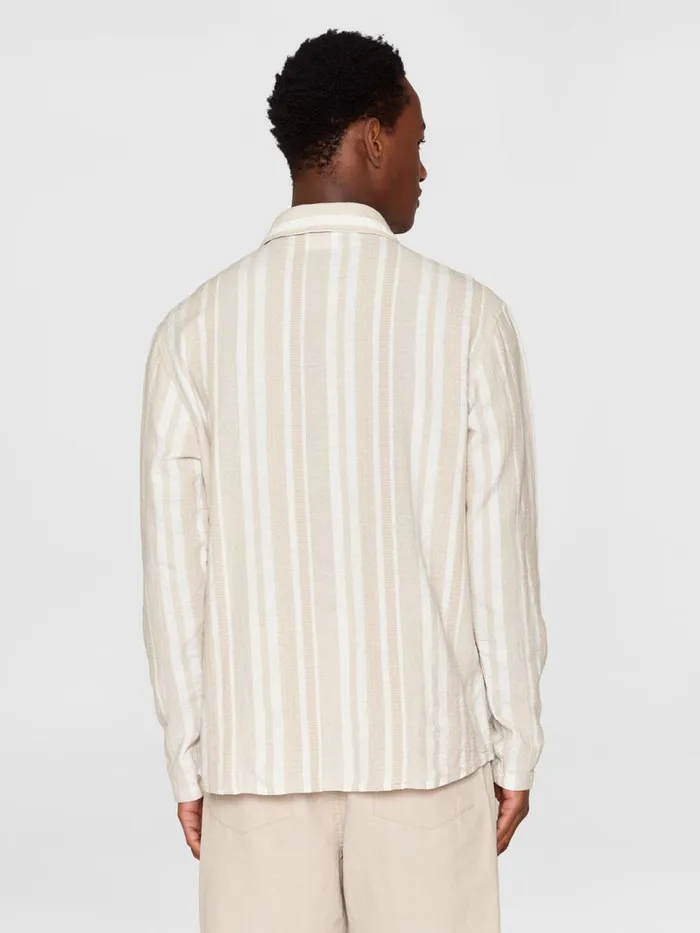 KnowledgeCotton Apparel Shirts Loose Jacquard Woven Striped Shirt Gotsvegan 8211 Men KnowledgeCotton Apparel Shirts Loose Jacquard Woven Striped Shirt Gotsvegan 8211 Men