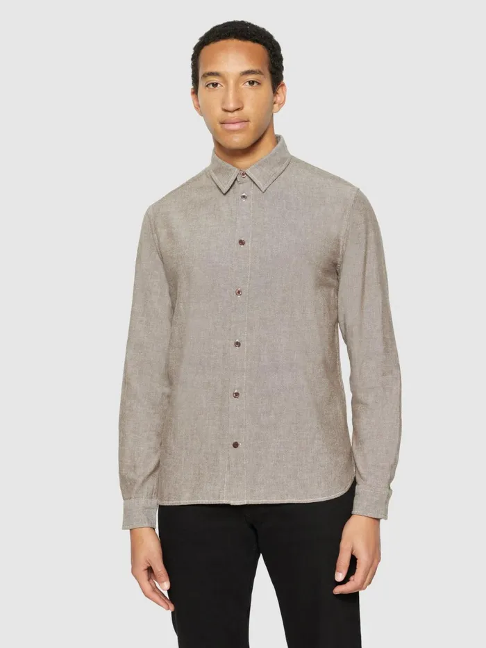 KnowledgeCotton Apparel Shirts Organic Cotton Flannel Shirt GOTS Demitasse brown 8211 Men KnowledgeCotton Apparel Shirts Organic Cotton Flannel Shirt GOTS Demitasse brown 8211 Men