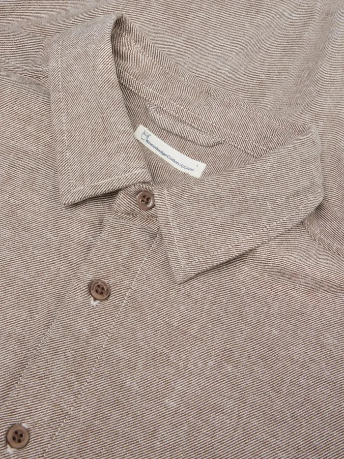 KnowledgeCotton Apparel Shirts Organic Cotton Flannel Shirt GOTS Demitasse brown 8211 Men KnowledgeCotton Apparel Shirts Organic Cotton Flannel Shirt GOTS Demitasse brown 8211 Men