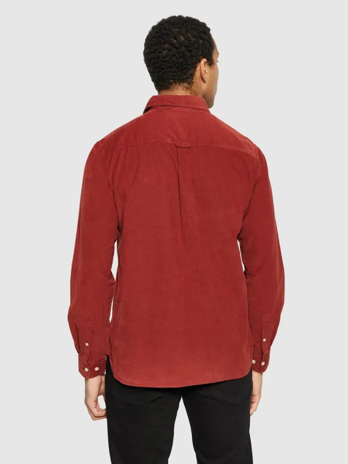 KnowledgeCotton Apparel Shirts Regular Fit Corduroy Shirt Fired Brick 8211 Men KnowledgeCotton Apparel Shirts Regular Fit Corduroy Shirt Fired Brick 8211 Men