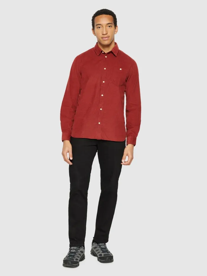 KnowledgeCotton Apparel Shirts Regular Fit Corduroy Shirt Fired Brick 8211 Men KnowledgeCotton Apparel Shirts Regular Fit Corduroy Shirt Fired Brick 8211 Men