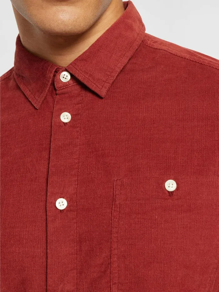 KnowledgeCotton Apparel Shirts Regular Fit Corduroy Shirt Fired Brick 8211 Men KnowledgeCotton Apparel Shirts Regular Fit Corduroy Shirt Fired Brick 8211 Men