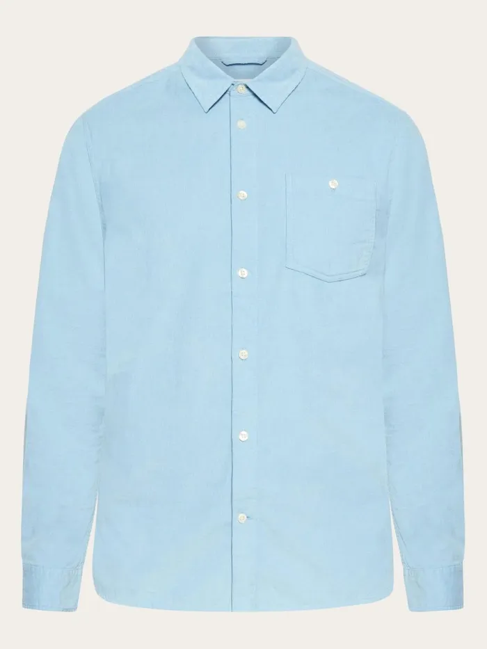 KnowledgeCotton Apparel Shirts Regular Fit Corduroy Shirt Glacier Lake 8211 Men KnowledgeCotton Apparel Shirts Regular Fit Corduroy Shirt Glacier Lake 8211 Men