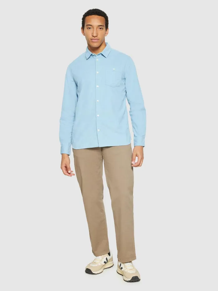 KnowledgeCotton Apparel Shirts Regular Fit Corduroy Shirt Glacier Lake 8211 Men KnowledgeCotton Apparel Shirts Regular Fit Corduroy Shirt Glacier Lake 8211 Men