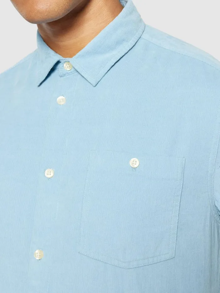 KnowledgeCotton Apparel Shirts Regular Fit Corduroy Shirt Glacier Lake 8211 Men KnowledgeCotton Apparel Shirts Regular Fit Corduroy Shirt Glacier Lake 8211 Men