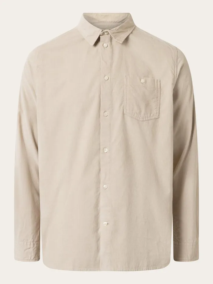 KnowledgeCotton Apparel Shirts Regular Fit Corduroy Shirt Light Feather Gray 8211 Men KnowledgeCotton Apparel Shirts Regular Fit Corduroy Shirt Light Feather Gray 8211 Men