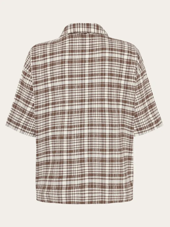 KnowledgeCotton Apparel Shirts Seersucker Check Short Sleeved Shirt Gotsvegan 8211 Women KnowledgeCotton Apparel Shirts Seersucker Check Short Sleeved Shirt Gotsvegan 8211 Women