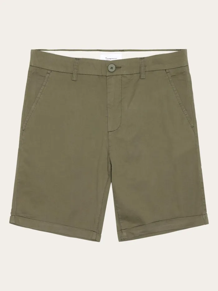 KnowledgeCotton Apparel Shorts CHUCK Regular Chino Poplin Shorts Burned Olive 8211 Men KnowledgeCotton Apparel Shorts CHUCK Regular Chino Poplin Shorts Burned Olive 8211 Men