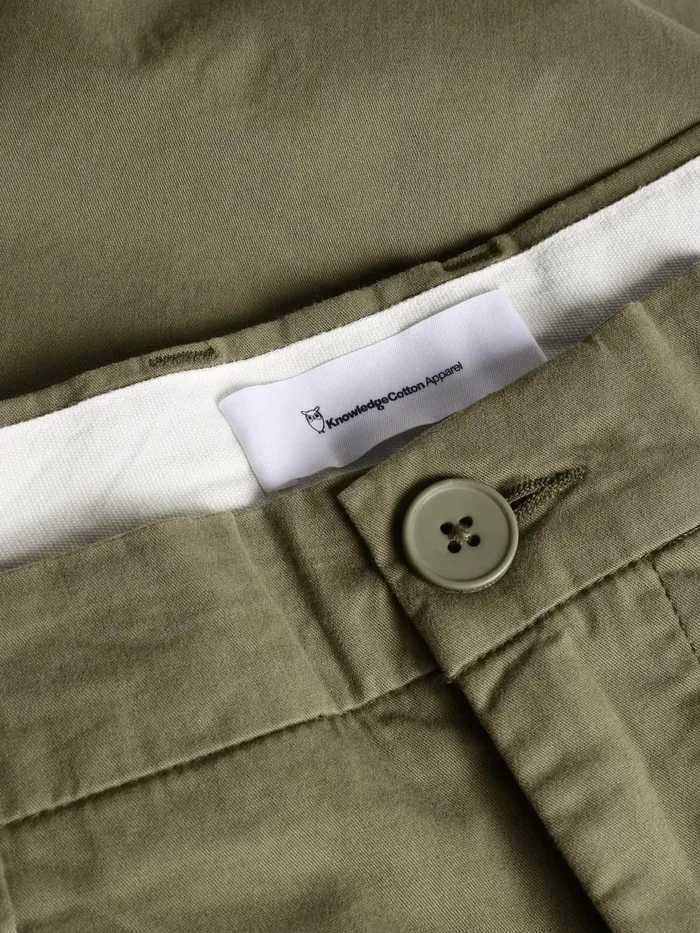 KnowledgeCotton Apparel Shorts CHUCK Regular Chino Poplin Shorts Burned Olive 8211 Men