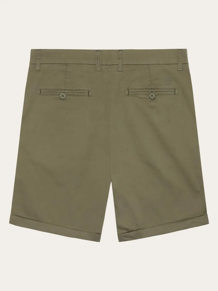 KnowledgeCotton Apparel Shorts CHUCK Regular Chino Poplin Shorts Burned Olive 8211 Men