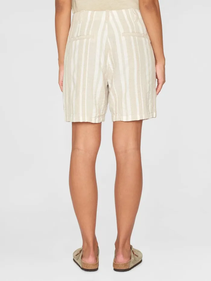 KnowledgeCotton Apparel Shorts POSEY Wide Midrise Pleated Jacquard Woven Stripe Shorts Gotsvegan 8211 Women KnowledgeCotton Apparel Shorts POSEY Wide Midrise Pleated Jacquard Woven Stripe Shorts Gotsvegan 8211 Women