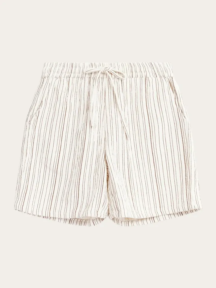 KnowledgeCotton Apparel Shorts POSEY Wide Midrise Wrinkle Stripe Shorts Gotsvegan 8211 Women KnowledgeCotton Apparel Shorts POSEY Wide Midrise Wrinkle Stripe Shorts Gotsvegan 8211 Women