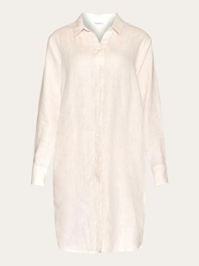 KnowledgeCotton Apparel Skirts And Dresses Classic Linen Dress Light Feather Gray 8211 Women
