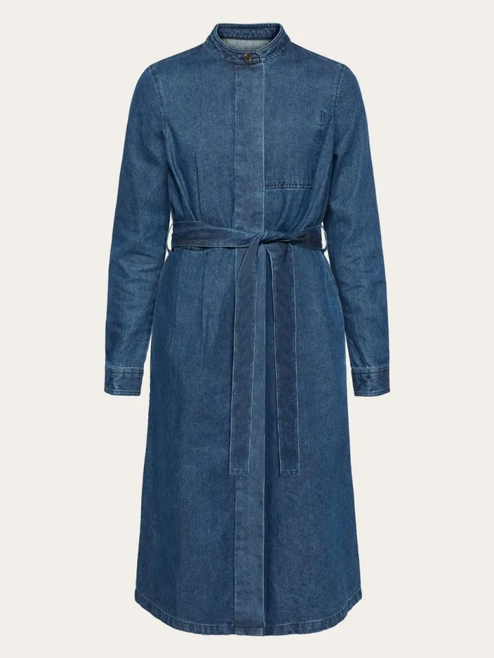 KnowledgeCotton Apparel Skirts And Dresses Denim Collar Stand Shirt Dress Gotsvegan 8211 Women