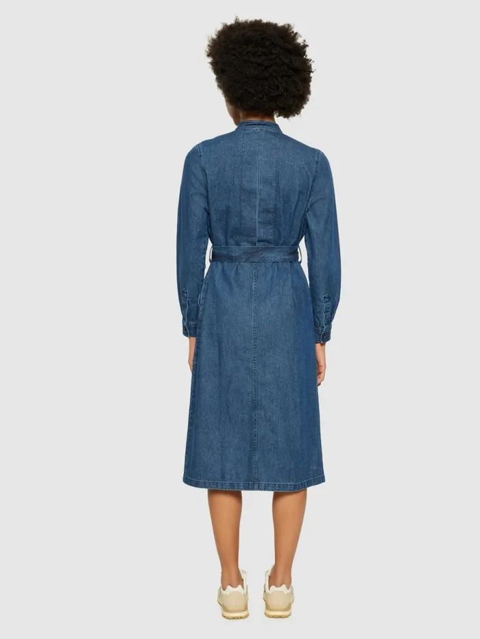 KnowledgeCotton Apparel Skirts And Dresses Denim Collar Stand Shirt Dress Gotsvegan 8211 Women