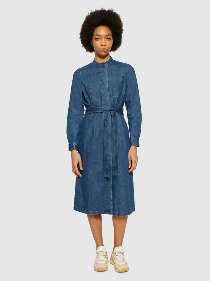 KnowledgeCotton Apparel Skirts And Dresses Denim Collar Stand Shirt Dress Gotsvegan 8211 Women