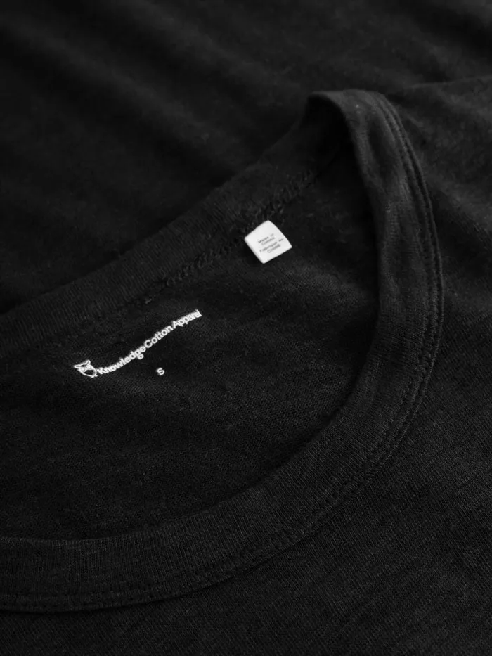 KnowledgeCotton Apparel Skirts And Dresses Linen Short Sleeved Tshirt Dress Black Jet 8211 Women KnowledgeCotton Apparel Skirts And Dresses Linen Short Sleeved Tshirt Dress Black Jet 8211 Women
