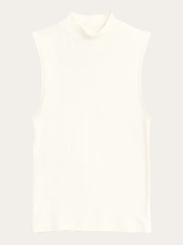 KnowledgeCotton Apparel TShirts And Tops High Neck Rib Top Star White 8211 Women KnowledgeCotton Apparel TShirts And Tops High Neck Rib Top Star White 8211 Women
