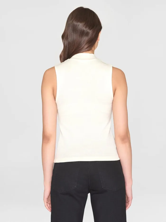 KnowledgeCotton Apparel TShirts And Tops High Neck Rib Top Star White 8211 Women KnowledgeCotton Apparel TShirts And Tops High Neck Rib Top Star White 8211 Women