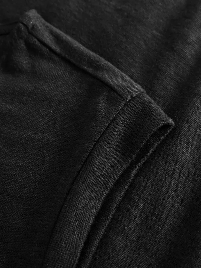 KnowledgeCotton Apparel TShirts And Tops Loose Fold Up Linen Tshirt Black Jet 8211 Women