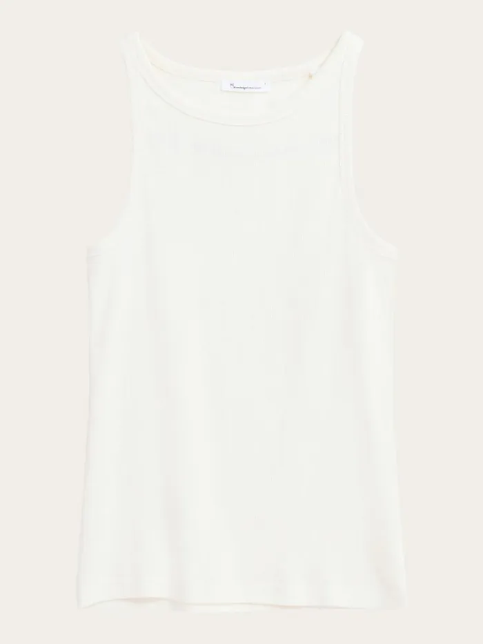 KnowledgeCotton Apparel TShirts And Tops Racer Rib Top Star White 8211 Women