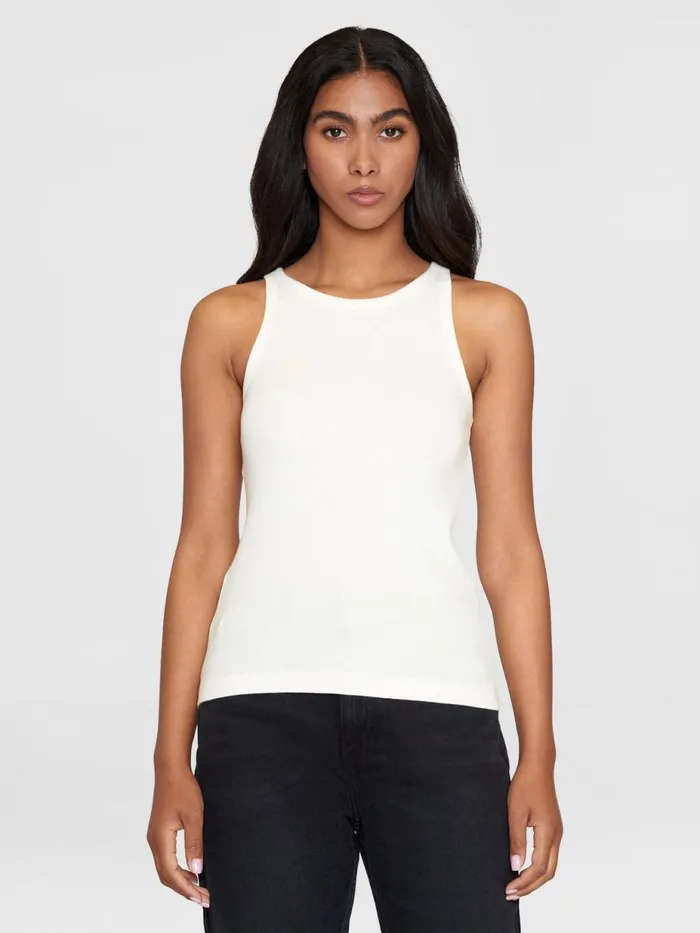 KnowledgeCotton Apparel TShirts And Tops Racer Rib Top Star White 8211 Women KnowledgeCotton Apparel TShirts And Tops Racer Rib Top Star White 8211 Women