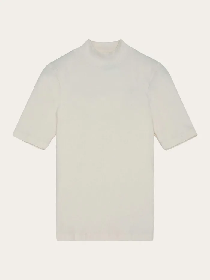 KnowledgeCotton Apparel TShirts And Tops Rib High Neck SS Star White 8211 Women KnowledgeCotton Apparel TShirts And Tops Rib High Neck SS Star White 8211 Women