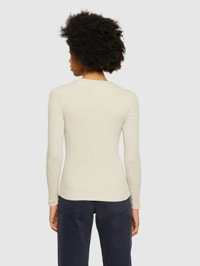 KnowledgeCotton Apparel TShirts And Tops Rib Scoop Neck Long Sleeved Gray Chateau Melange 8211 Women KnowledgeCotton Apparel TShirts And Tops Rib Scoop Neck Long Sleeved Gray Chateau Melange 8211 Women